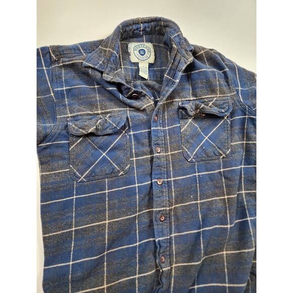 Burry Lane Flannel Shirt Mens Medium Classic Rugged Plaid Long Sleeve Button Up - Picture 7 of 13